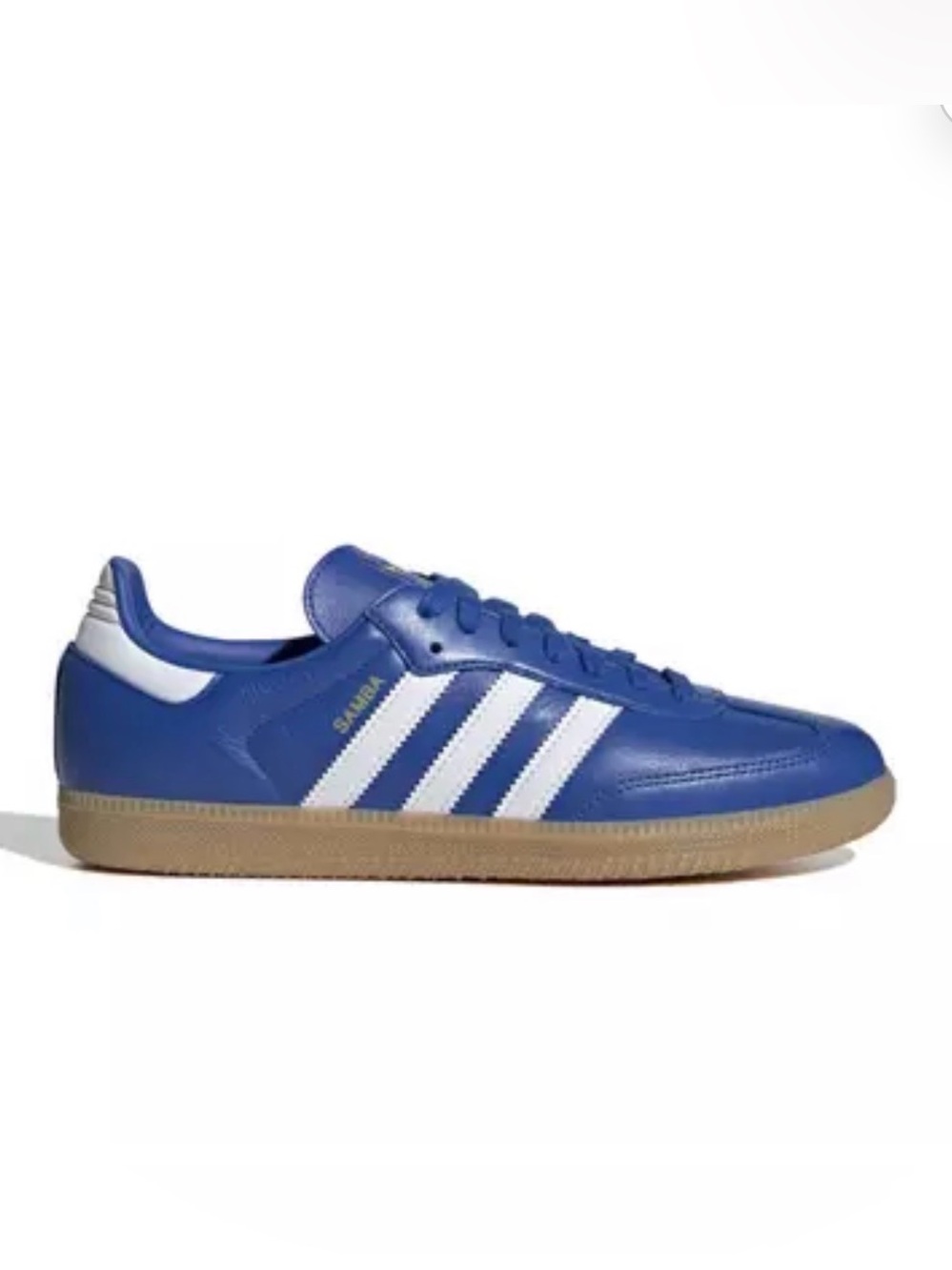 Adidas OG Samba Low-Profile Blue Leather Sneakers with White Stripes - JR0882